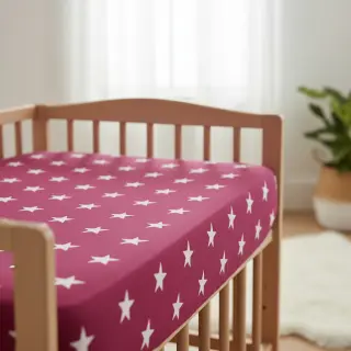 Bavlnená látka Stars cerise