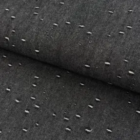 JEANS DENIM 6 OZ Uneven Small Holes black