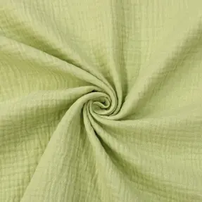 Dvojitá gázovina/mušelín soft green ORGANIC